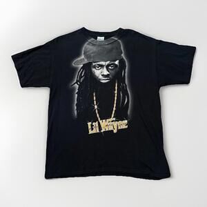Vintage Lil Wayne‎ Rap Shirt Mens Large Black Big Face 2000s Hip Hop Gildan